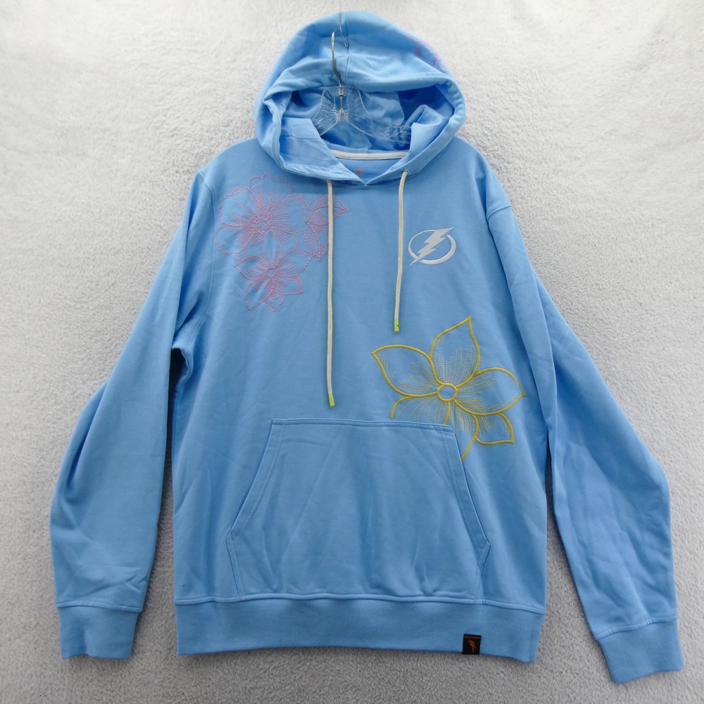 Margaritaville Hoodie Womens Large Tampa Bay Lightning Blue Floral Y2K Vintage